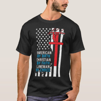 Camiseta Americano De Nascimento, Christian By Faith, Lines