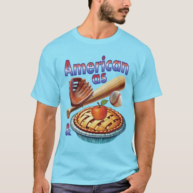 Camiseta Americano divertido como Beball e Apple Pie (Frente)