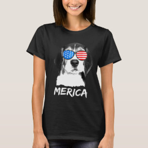 Camiseta Americano do Dia da Independência do Beagle Canino