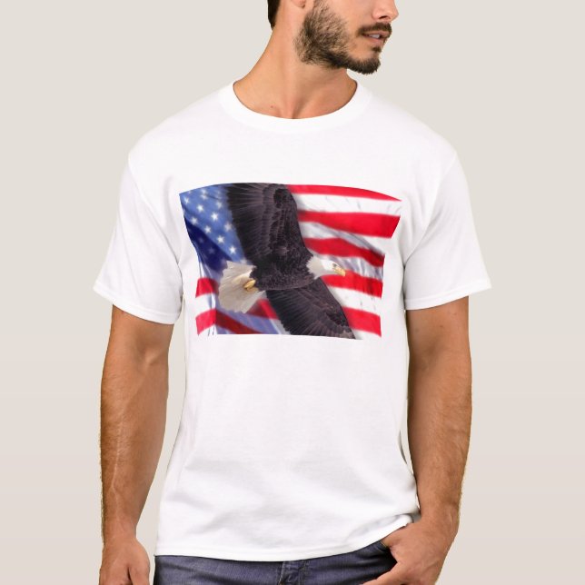 Camiseta Americano Eagle e t-shirt da bandeira (Frente)