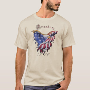 Camiseta Americano Eagle, t-shirt básico da liberdade