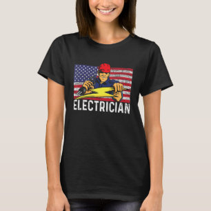 Camiseta Americano Flag Eletricista Lineman Lin