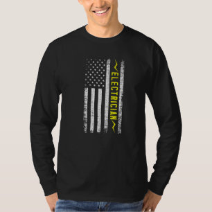 Camiseta Americano Flag Eletricista Lineman Lin