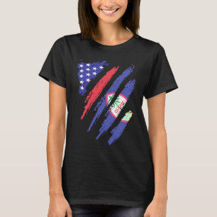 Camiseta Americano Guamaniano Patriota Coração Crescido Fai