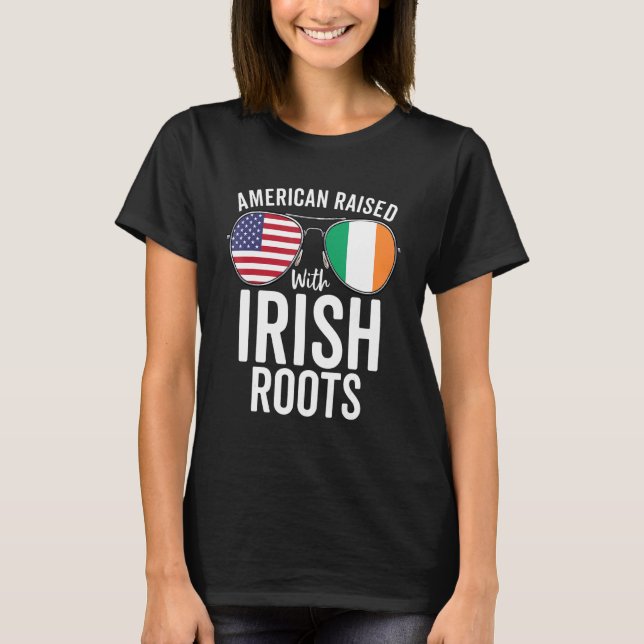 Camiseta Americano Levantado Com Bandeira Irlandesa Roots U (Frente)