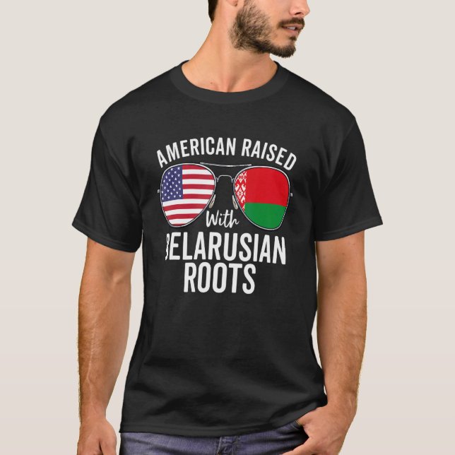 Camiseta Americano Levantado Com Raízes Bielorrussas Na Bie (Frente)