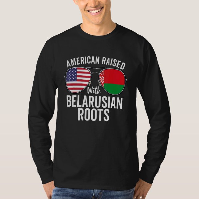 Camiseta Americano Levantado Com Raízes Bielorrussas Na Bie (Frente)