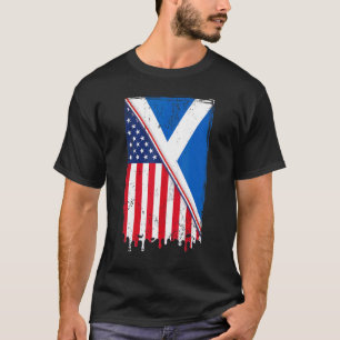 Camiseta Americano Levantado Com Raízes Escocesas Com Escóc