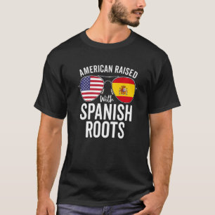 Camiseta Americano Levantado Com Raízes Espanholas Bandeira