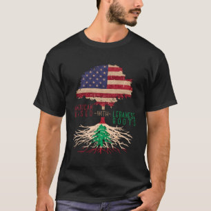 Camiseta Americano Levantado Com Raízes Libanesas Líbano Us