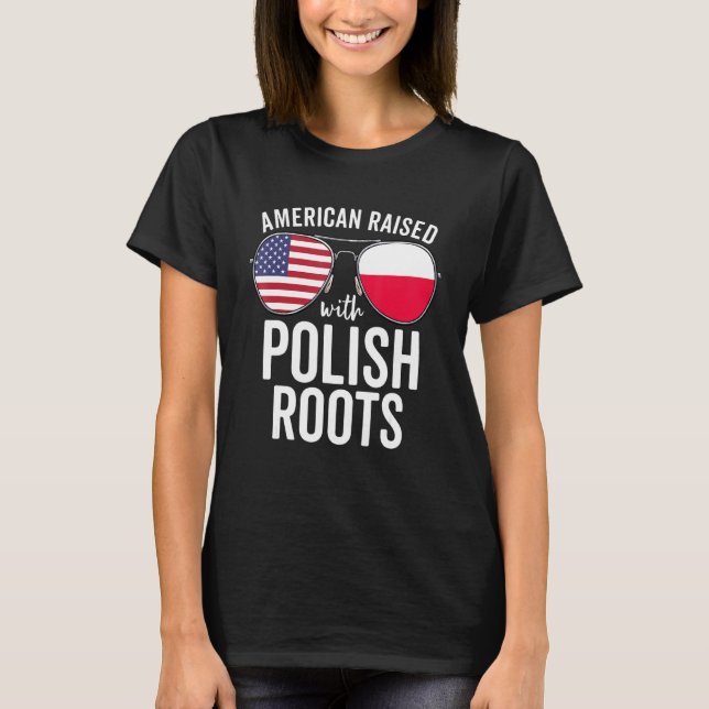 Camiseta Americano Levantado Com Raízes Poloneses Polônia (Frente)