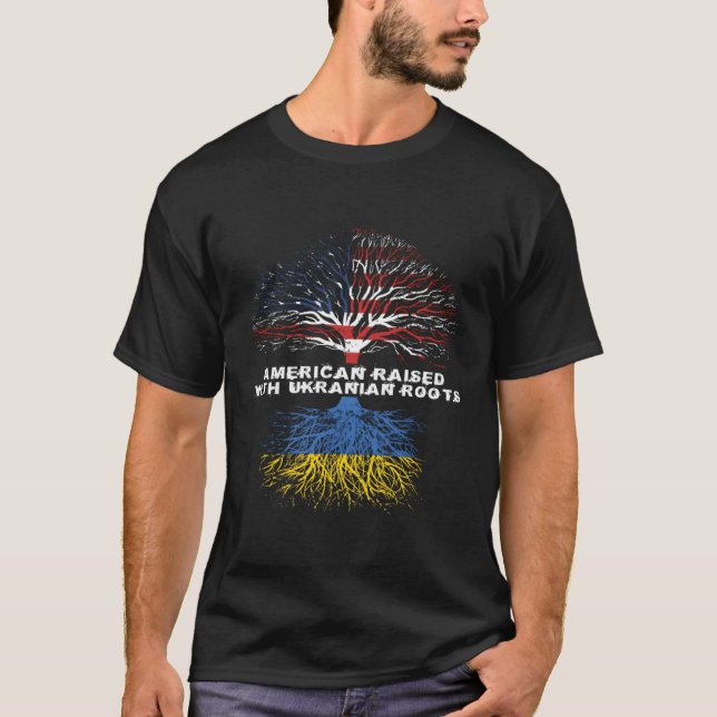 Camiseta Americano Levantado com Raízes Ucranianas (Frente)
