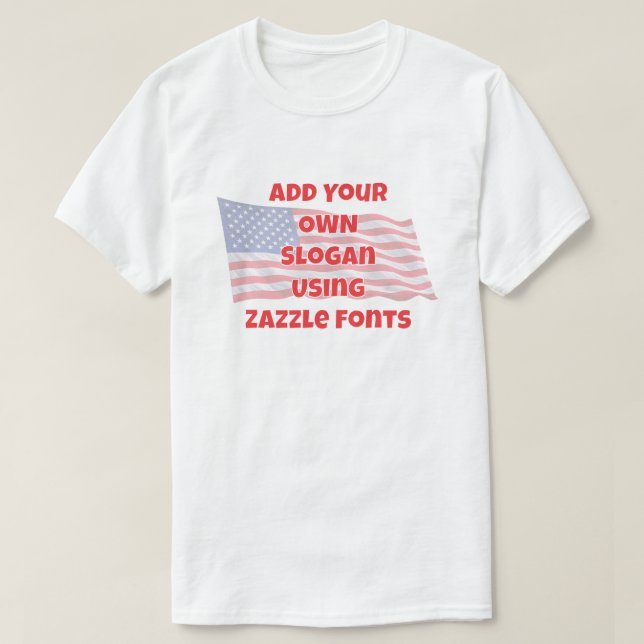 Camiseta Americano Patriótico (2a) (Frente do Design)