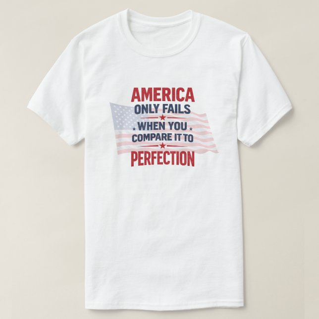Camiseta Americano Patriótico (7b) (Frente do Design)