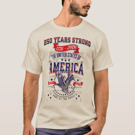 Camiseta Americano Patriótico Aniversário de 250 Anos