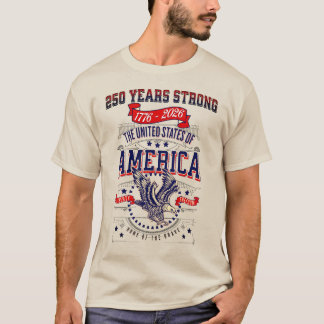 Camiseta Americano Patriótico Aniversário de 250 Anos