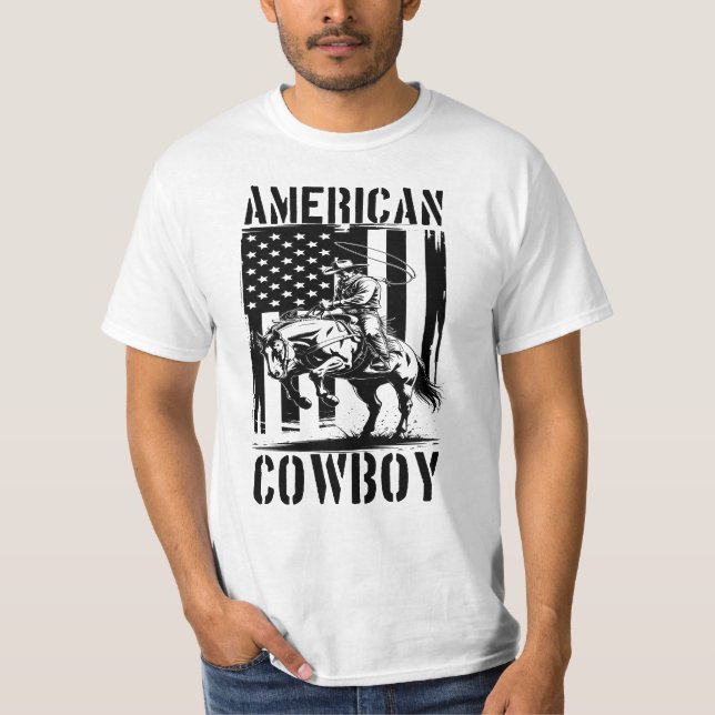 Camiseta Americano Patriótico Caubói (Frente)