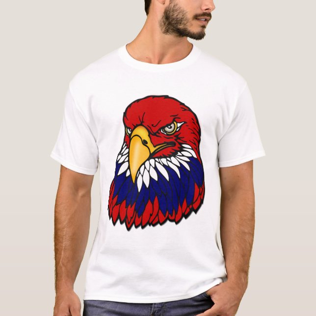 Camiseta Americano patriótico da águia americana (Frente)