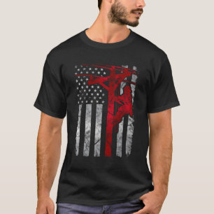 Camiseta Americano Patriótico Thin Red Line Americano em Di