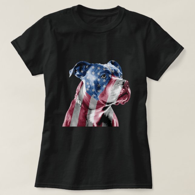 Camiseta Americano Pitbull Terrier Dog Lover Animal Pet Own (Frente do Design)