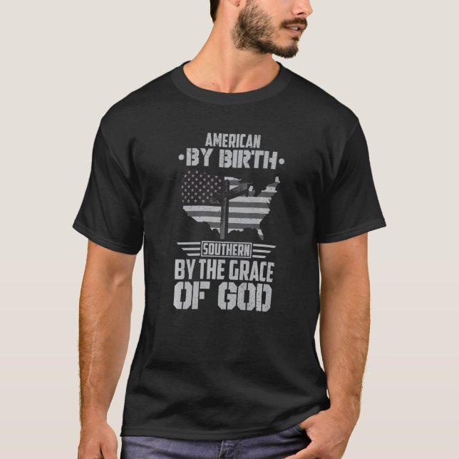 Camiseta Americano Por Birth Southern Pela Graça De Deus 2 (Frente)