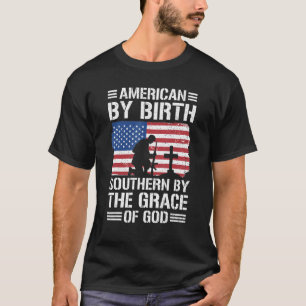 Camiseta Americano Por Birth Southern Por Deus 1