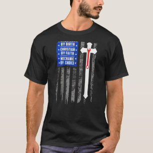 Camiseta Americano Por Mecânico De Nascimento Por Escolha B