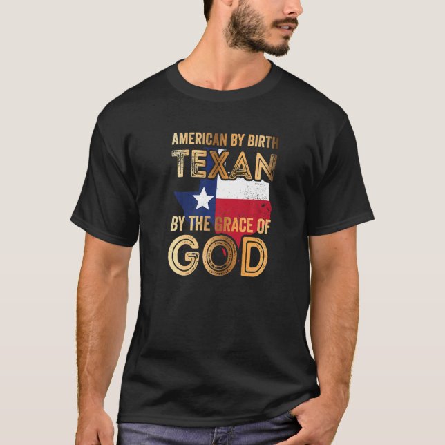 Camiseta Americano Por Nascimento Texano Pela Graça De Deus (Frente)