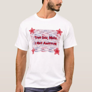Camiseta Americano verdadeiro do vermelho, o branco & o