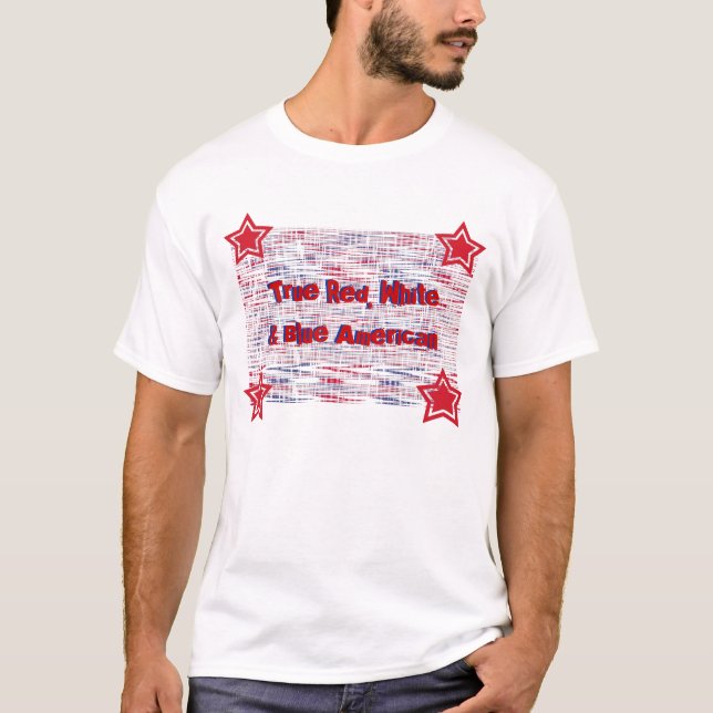 Camiseta Americano verdadeiro do vermelho, o branco & o (Frente)