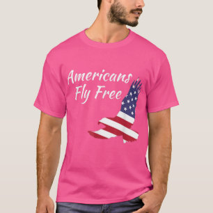 Camiseta Americano Voam Libertando Águia Bald Eagle Freedom