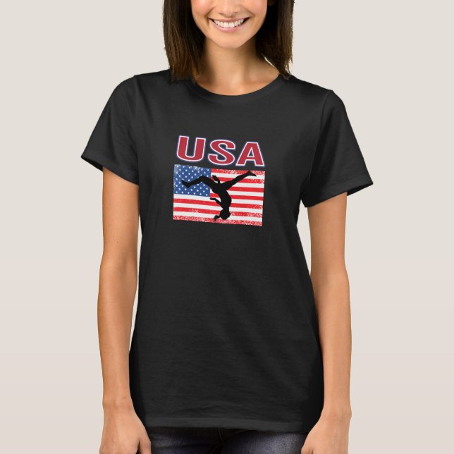 Camiseta Americanos adoram ginástica de ginastas nos Jogos  (Frente)
