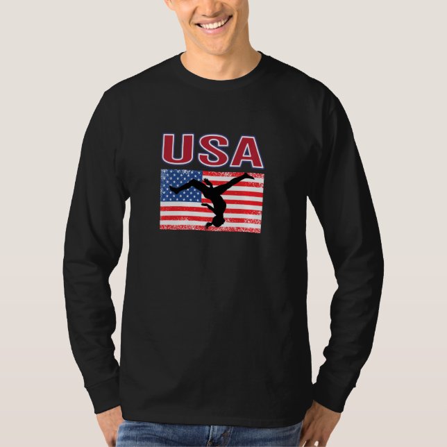 Camiseta Americanos adoram ginástica de ginastas nos Jogos  (Frente)