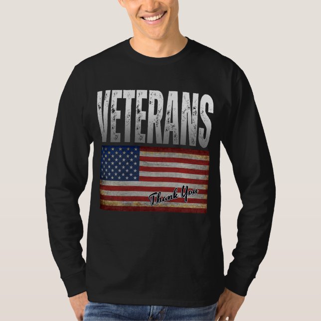 CAMISETA AMERICANOS FLAG VETERANS, OBRIGADO A 4 DE JULHO T- (Frente)