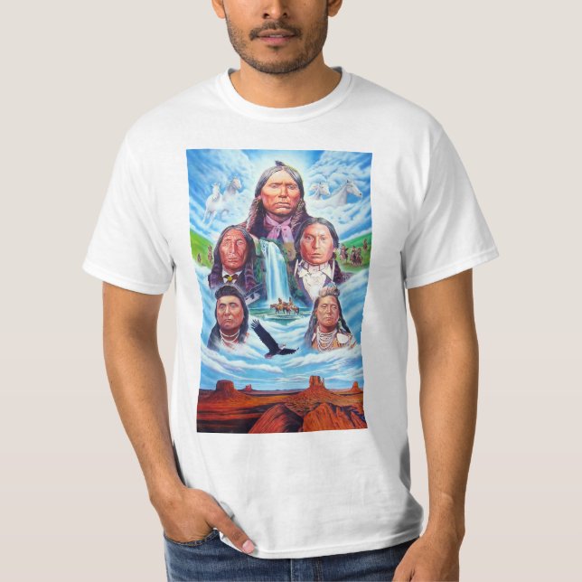 Camiseta Americanos nativos de pintura de Modelo moderno (Frente)