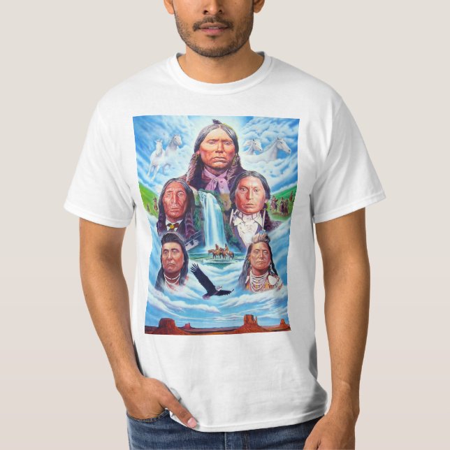 Camiseta Americanos nativos de pintura de Modelo moderno do (Frente)