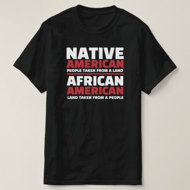 Camiseta Americanos nativos e afro-americanos (Frente do Design)