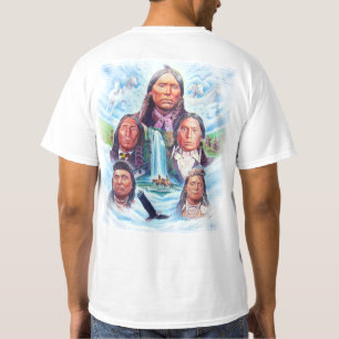 Camiseta Americanos nativos Impressão índios Chefes de Esta