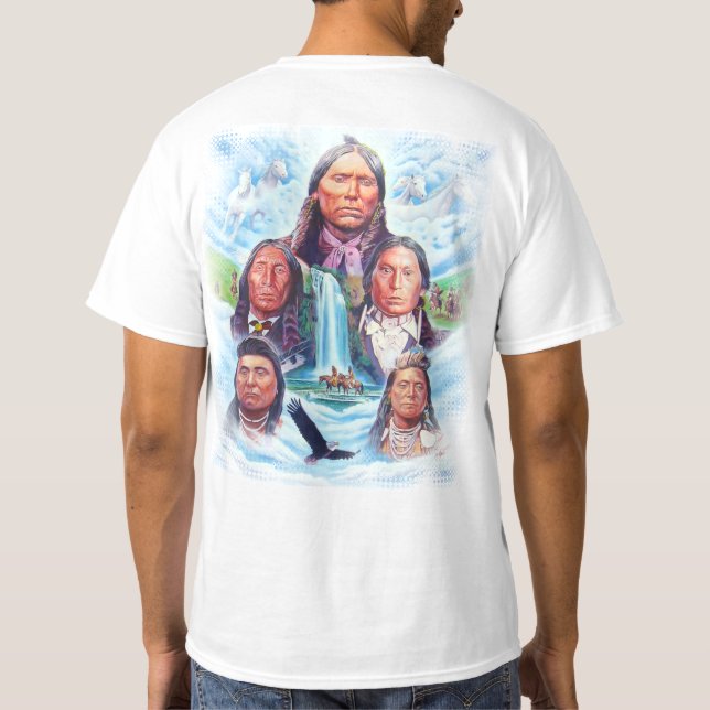 Camiseta Americanos nativos Impressão índios Chefes de Esta (Verso)
