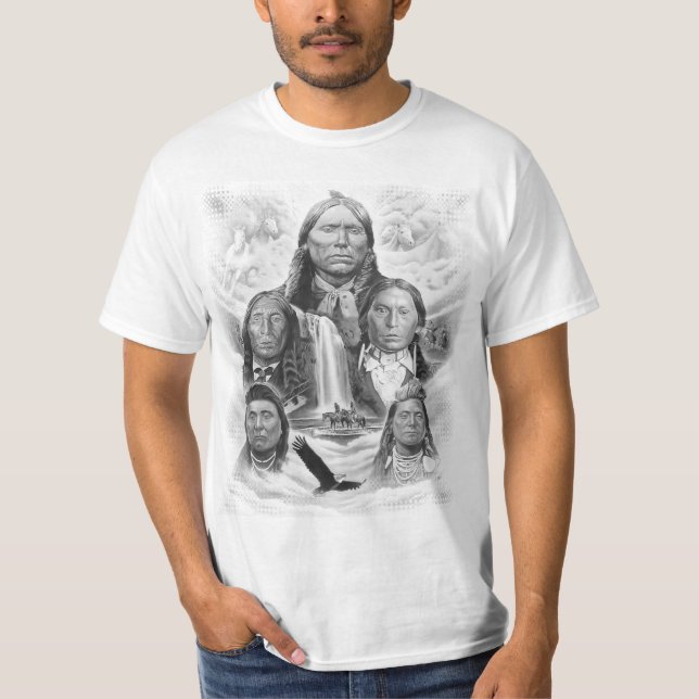 Camiseta Americanos nativos Personalizado Mens Valor Branco (Frente)
