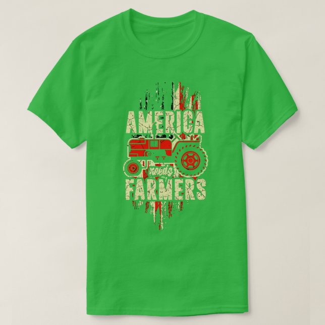 Camiseta Americanos precisam de fazendeiros 1 (Frente do Design)