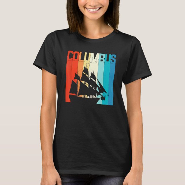 Camiseta Americans Discovered Columbus Day Vintage People's (Frente)