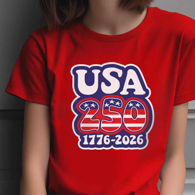 Camiseta America's 250th Birthday - Groovy USA 250 (Celebrate America and the 250 - 1776-2026)