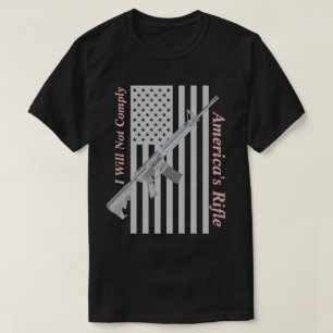Camiseta Américas rifle EUA Flag Eu Não Cumprirei O Escur