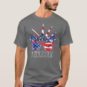 Camiseta Americorn 4 De Julho Unicorn American Flag Patrio