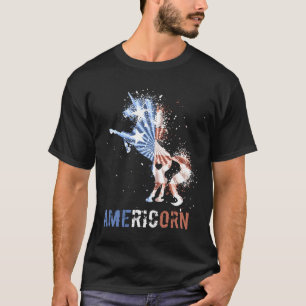 Camiseta Americorn bandeira americana unicórnio patriótico