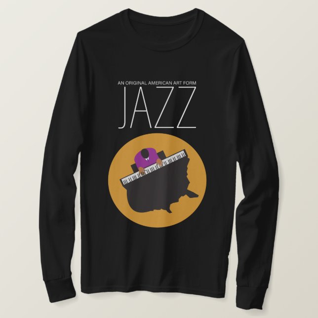 Camiseta AmeriJazz Basic Long Sleeve BLK T-Shirt (Frente do Design)