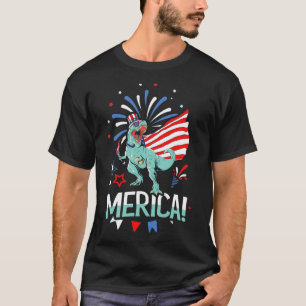 Camiseta Amerisauro Rex American Flag Independence Day