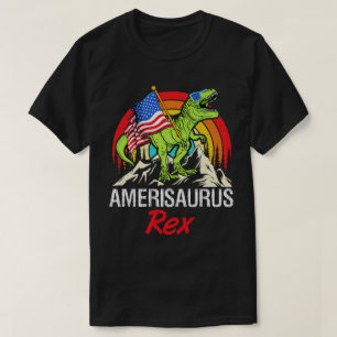 Camiseta Amerisauro Rex Dinossauro Bandeira Americana 4 de 