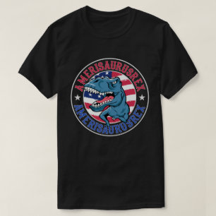 Camiseta Amerisauro Rex Dinossauro Bandeira Americana 4 de 
